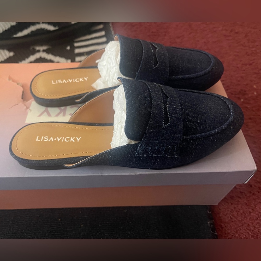 Lisa-Vicky Dark Blue denim Loafers size 6
